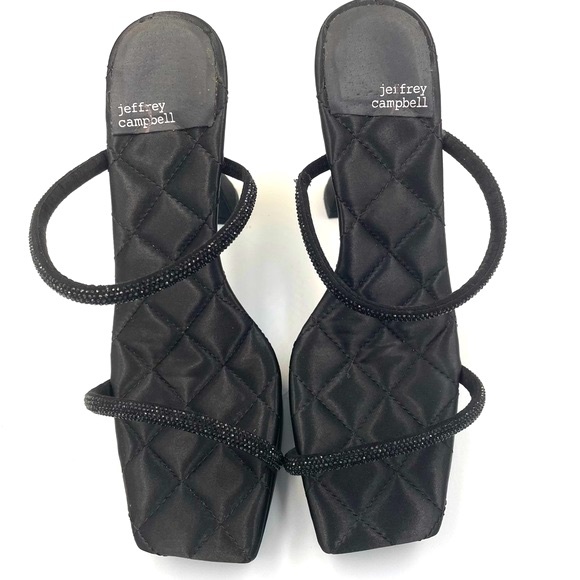 Jeffrey Campbell Movie Slide Black Crystal Sandal - Picture 5 of 10